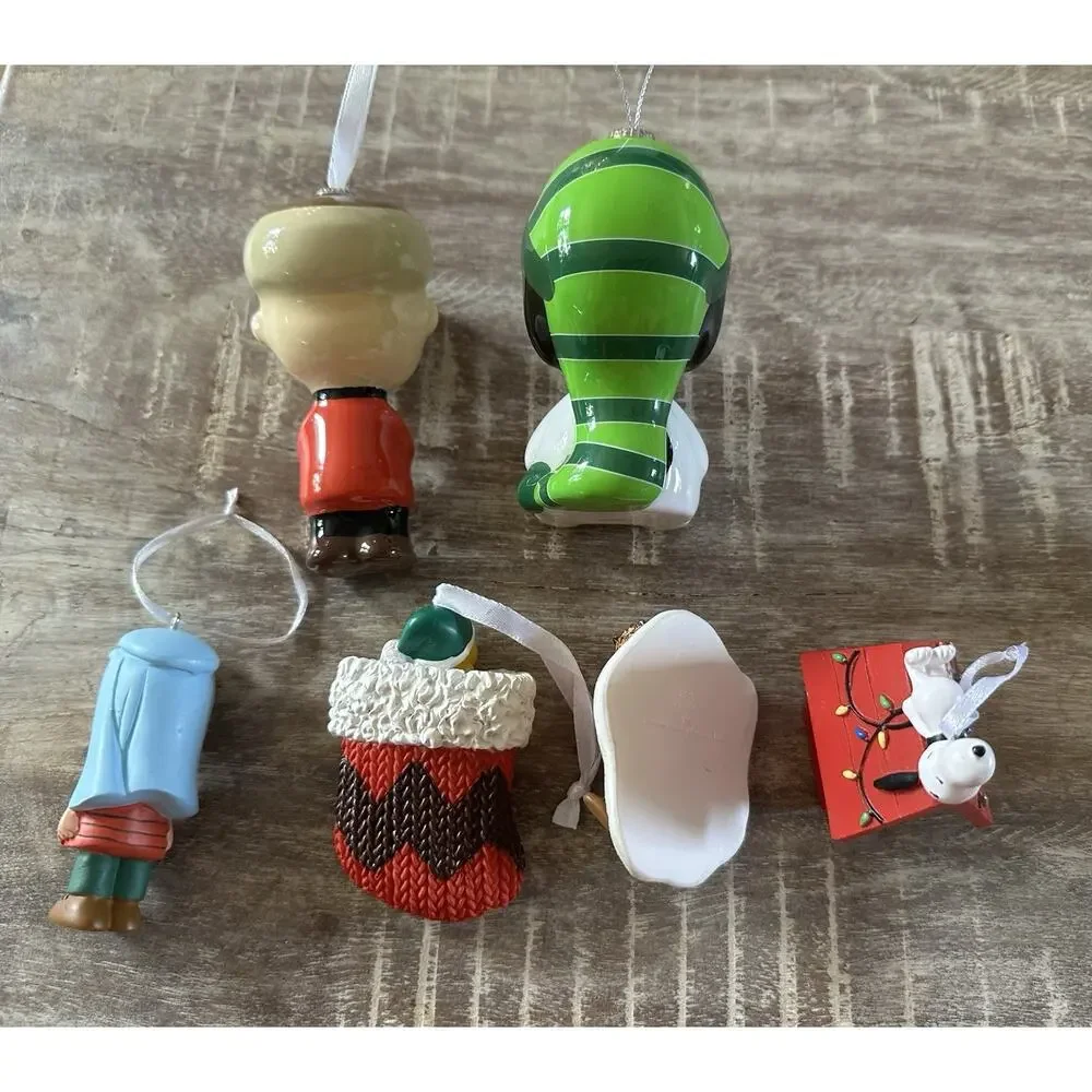 Lot 6 Hallmark Peanuts Worldwide Ornaments Snoopy Linus Etc